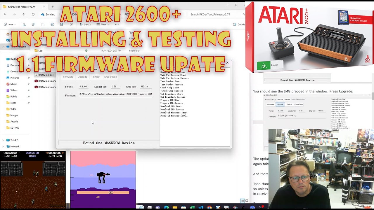 Atari 2600+ Firmware 1.1 Update Process & More Game Testing | Retrounlim